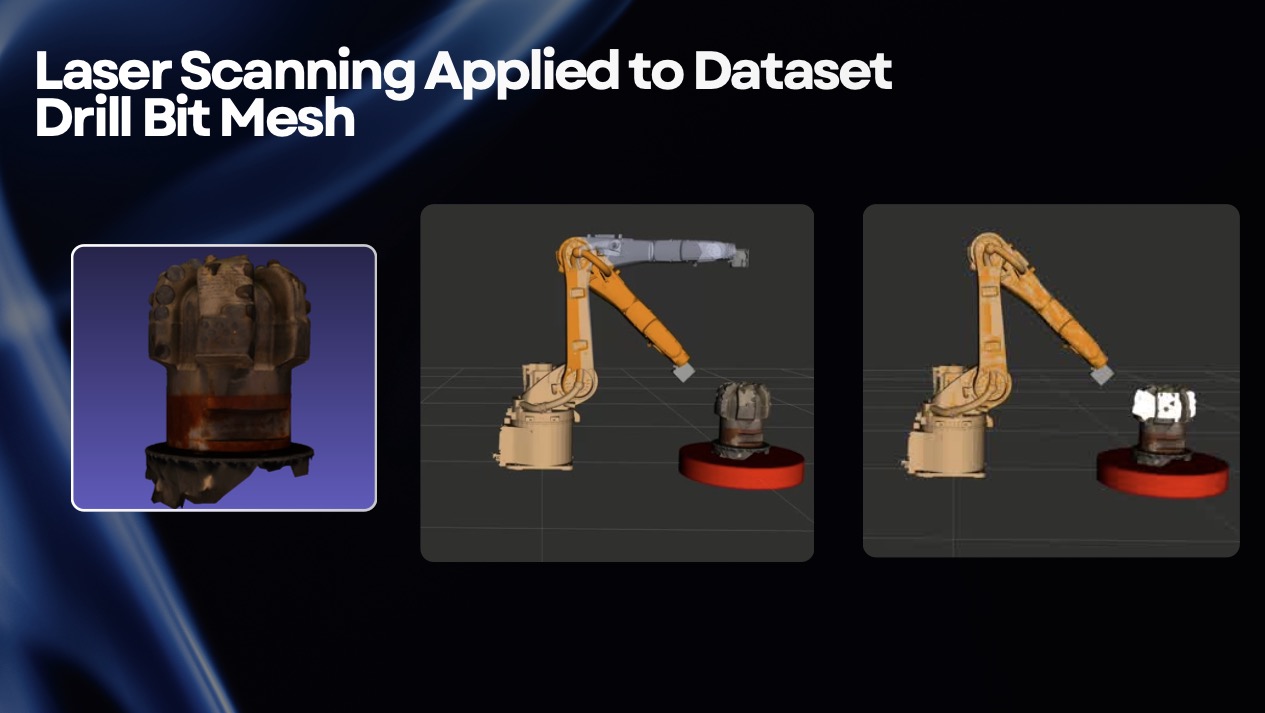Laser scanning applied to drill bit mesh with KUKA robotic arm